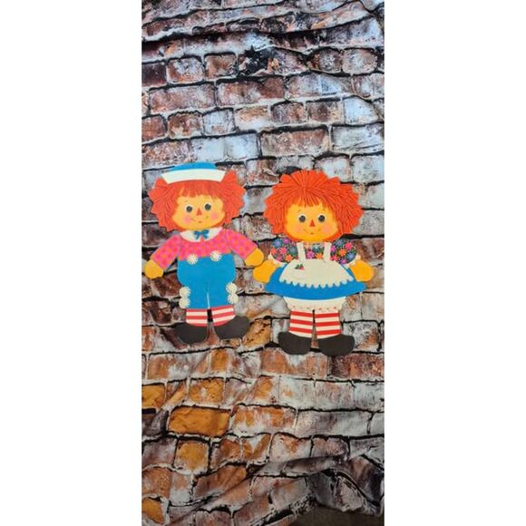Vintage Never Used Raggedy Ann & Andy Party Decorations Collectible 9.25" Tall - Picture 1 of 2